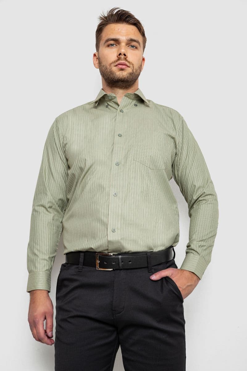 Сорочка чоловіча, колір оливковий, 244R881 - зображення 1