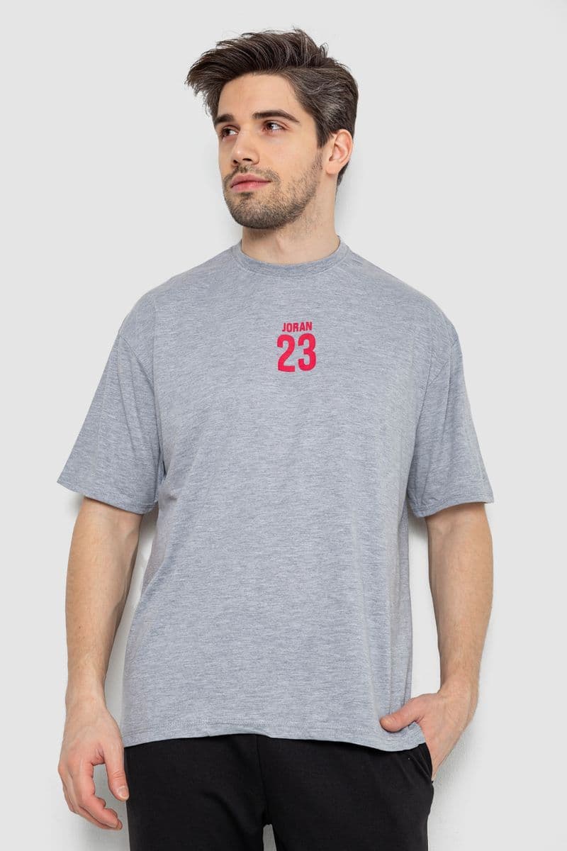 Футболка чоловіча з принтом, колір сірий, 244R7024 - зображення 1