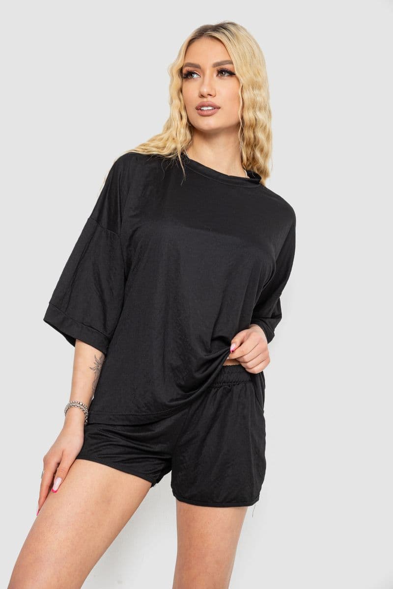 Костюм жіночий повсякденний, колір чорний, 238R6628 - зображення 1