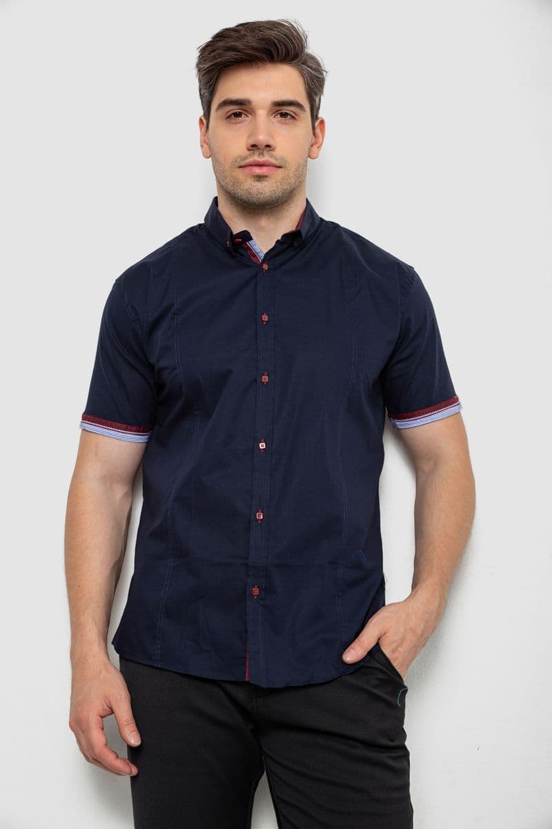 Сорочка чоловіча з принтом, колір темно-синій, 214R1512 - зображення 1