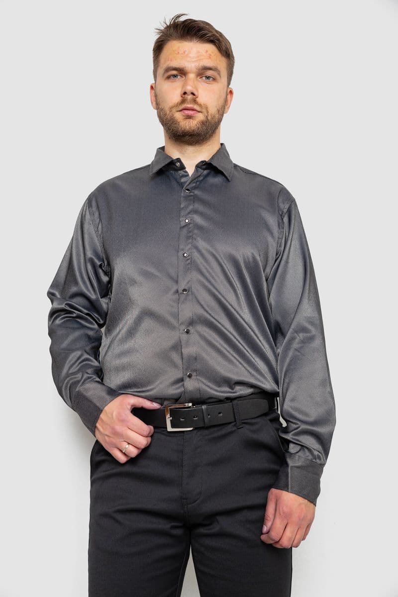 Сорочка чоловіча, колір чорний, 214R3060 - зображення 1