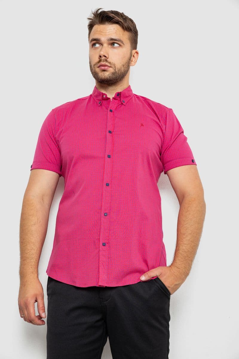 Сорочка чоловіча з принтом, колір рожевий, 214R4564-4 - зображення 1