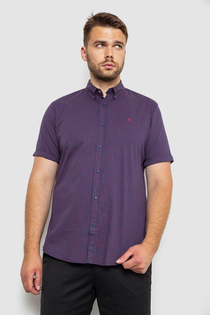 Сорочка чоловіча з принтом, колір синій, 214R4564-4 - зображення 1