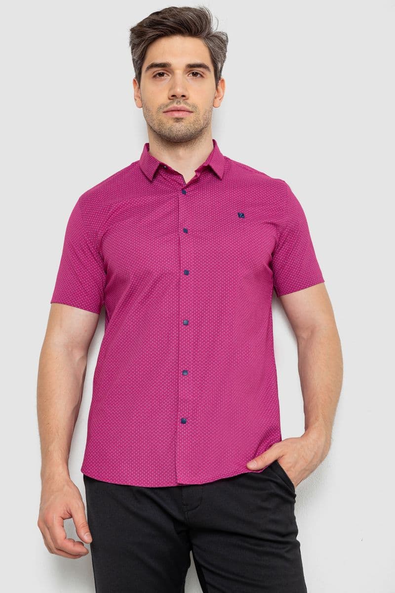 Сорочка чоловіча однотонна, колір малиновий, 214R6917-13 - зображення 1