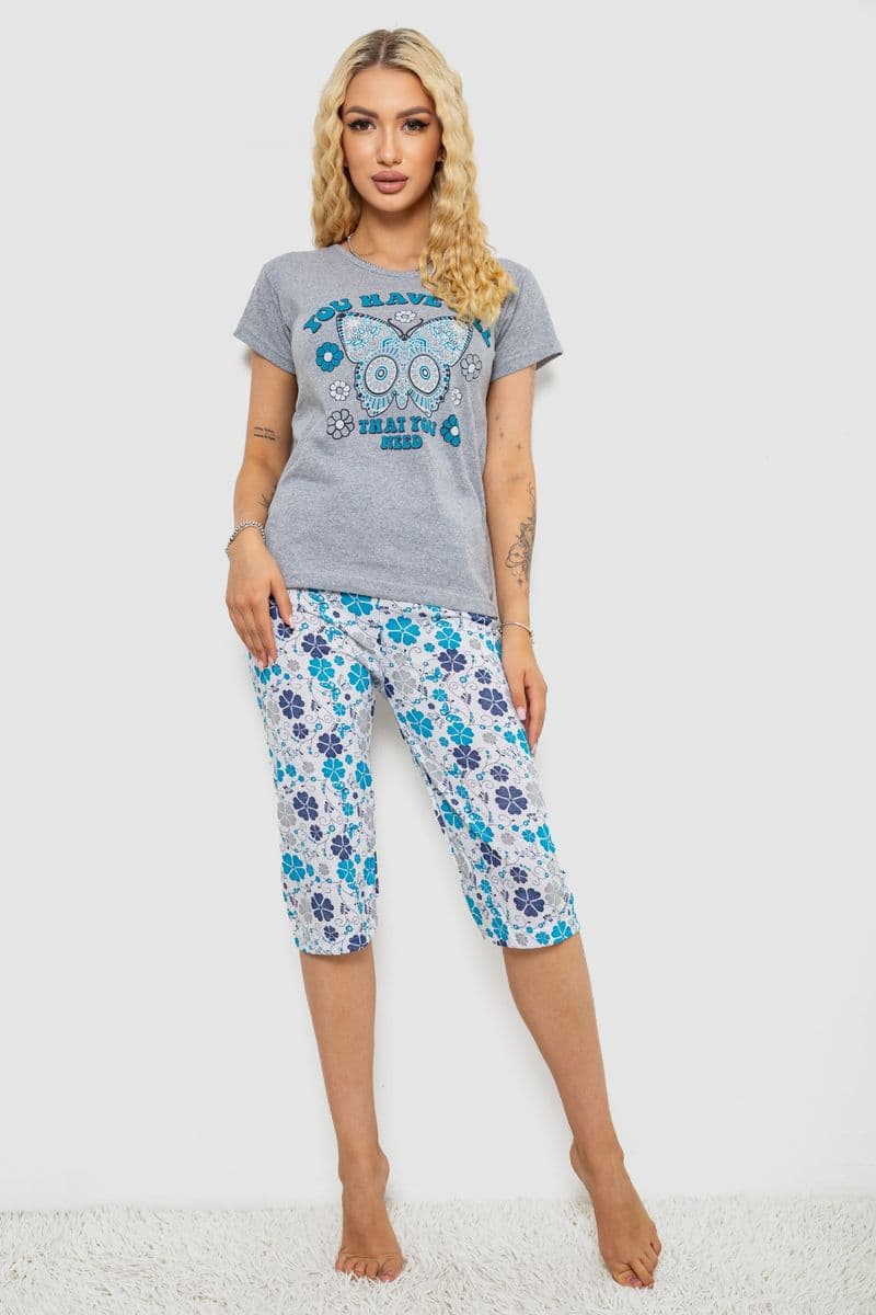 Піжама жіноча, колір сірий, 243R2528 - зображення 1