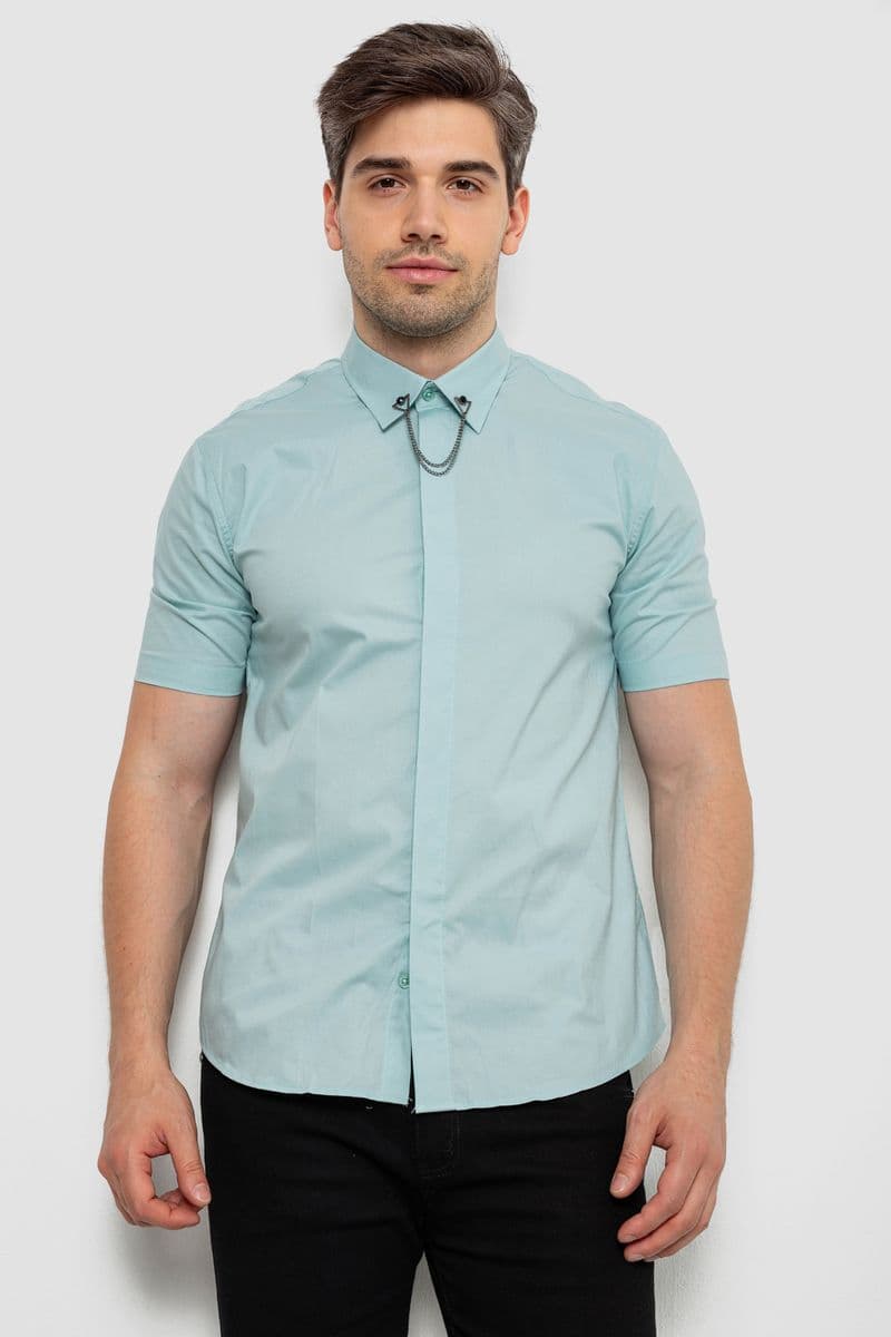 Сорочка чоловіча однотонна, колір оливковий, 214R6917-1 - зображення 1