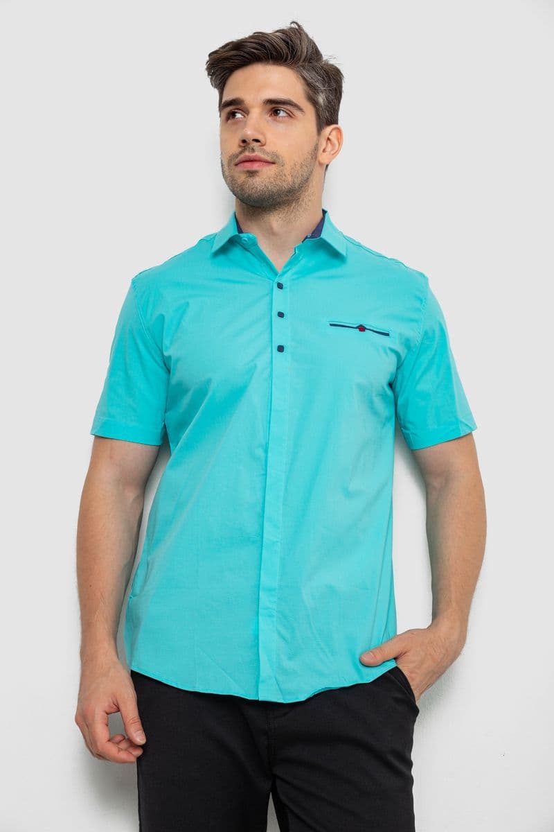 Сорочка чоловіча класична, колір бірюзовий, 214R7114-1 - зображення 1