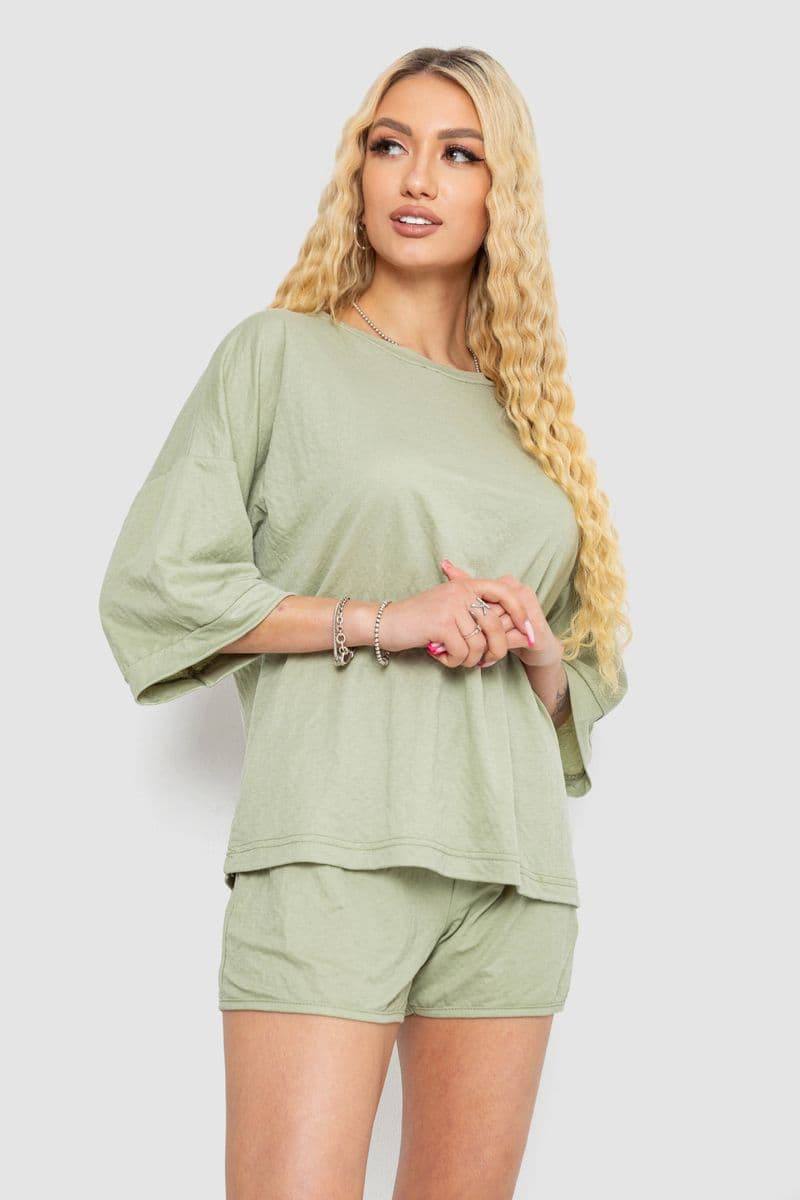 Костюм жіночий повсякденний, колір оливковий, 238R6628 - зображення 1