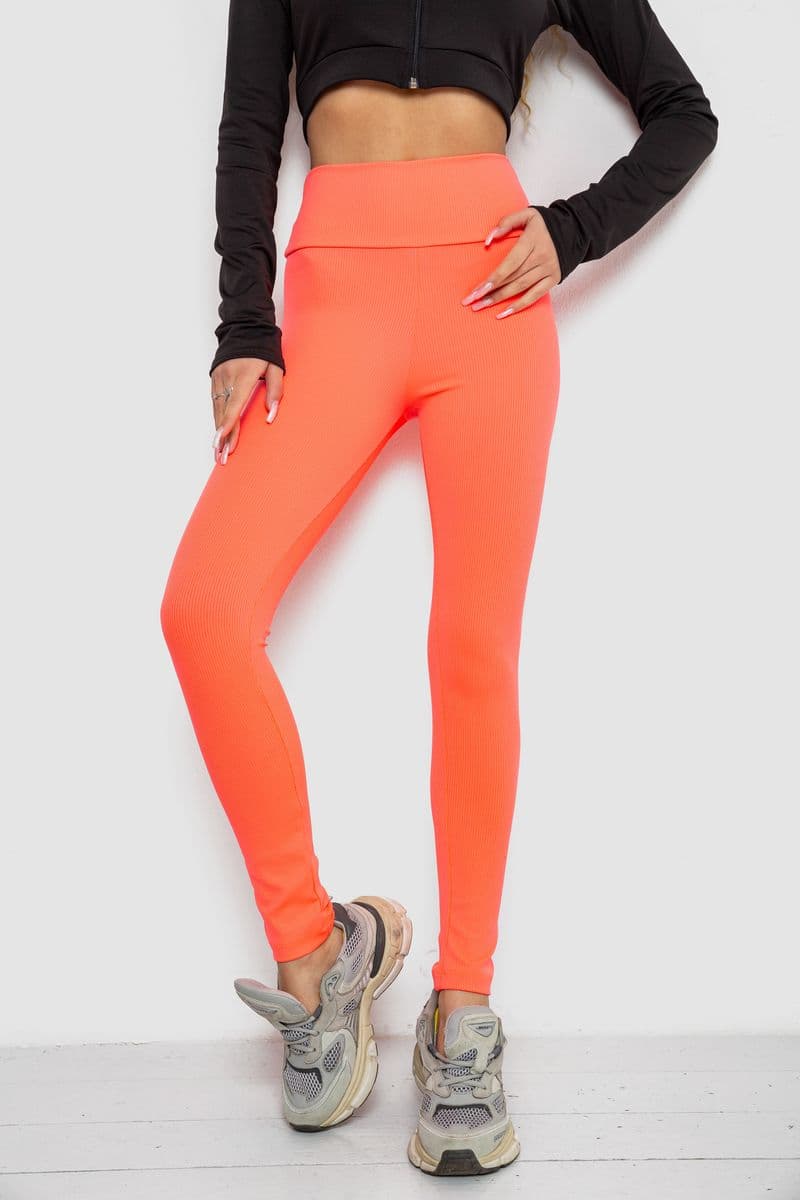 Лосини в рубчик, колір світло-кораловий, 221R606 - зображення 1