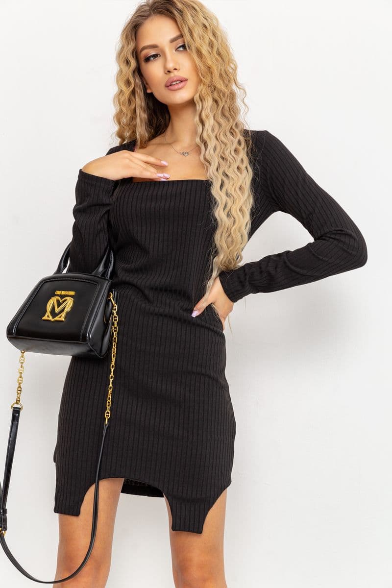 Сукня однотонна, колір чорний, 176R1048 - зображення 1