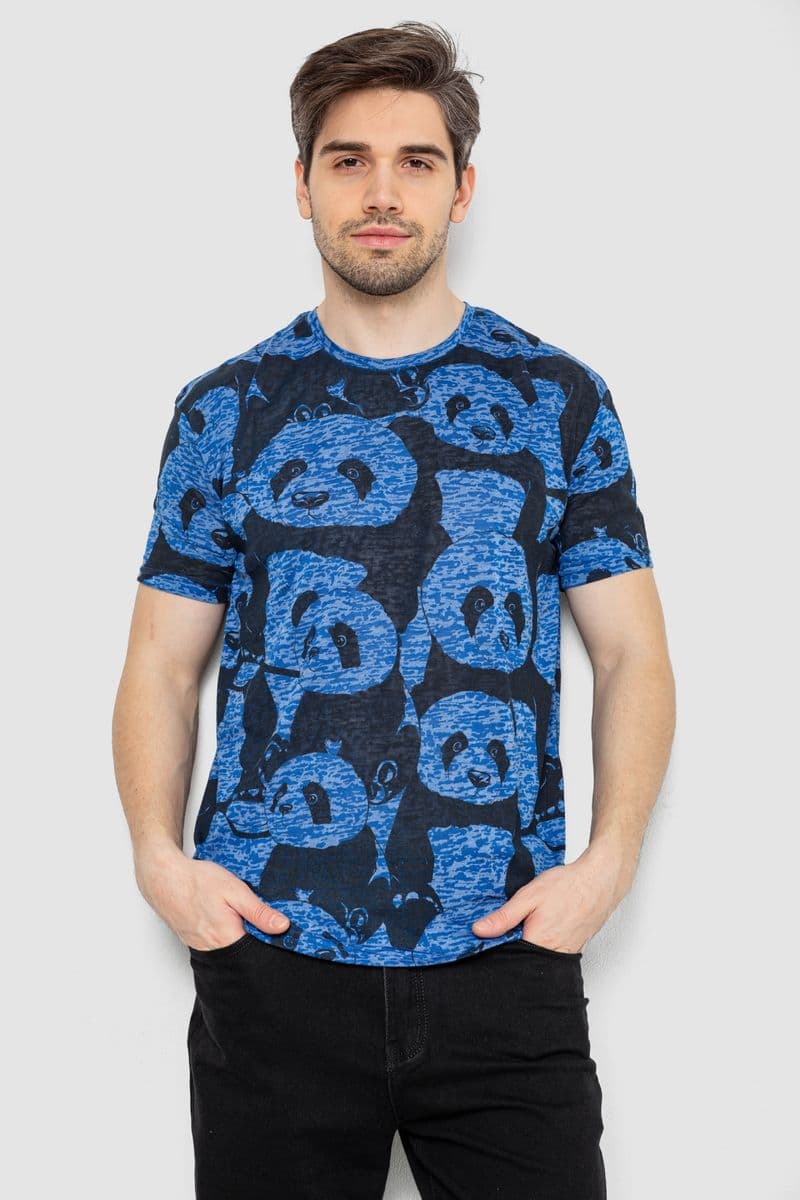 Футболка чоловіча з принтом, колір синій, 244R6034 - зображення 1