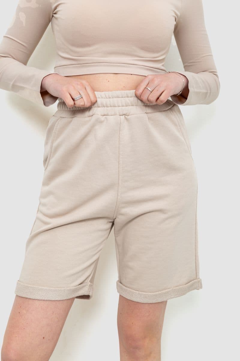 Шорти жіночі, колір світло-бежевий, 102R7721 - зображення 1