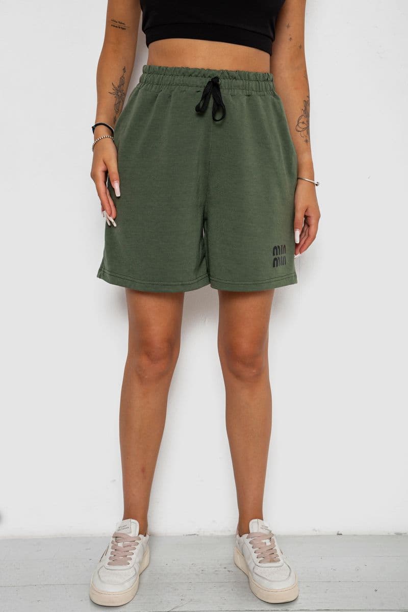 Шорти жіночі з принтом, колір хакі, 238R120 - зображення 1