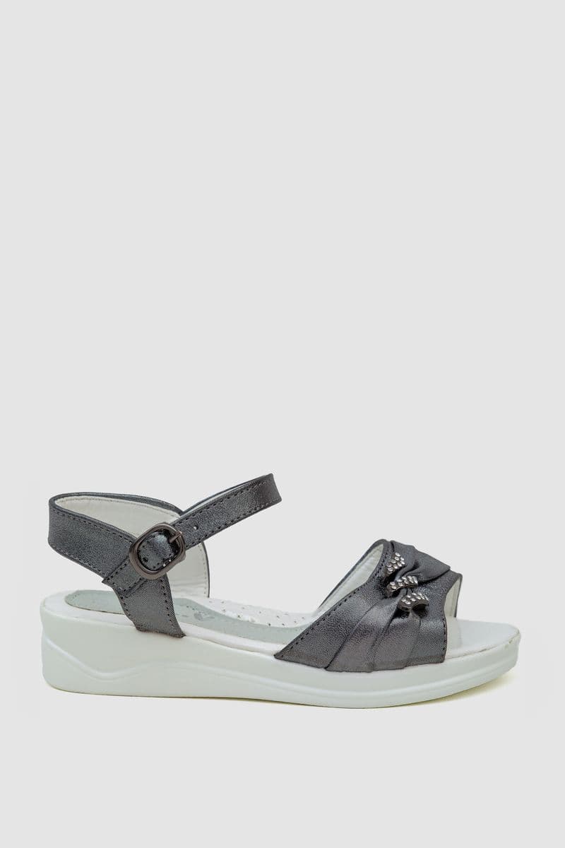 Босоніжки дитячі, колір темно-сріблястий, 243RA6807-4 - зображення 1