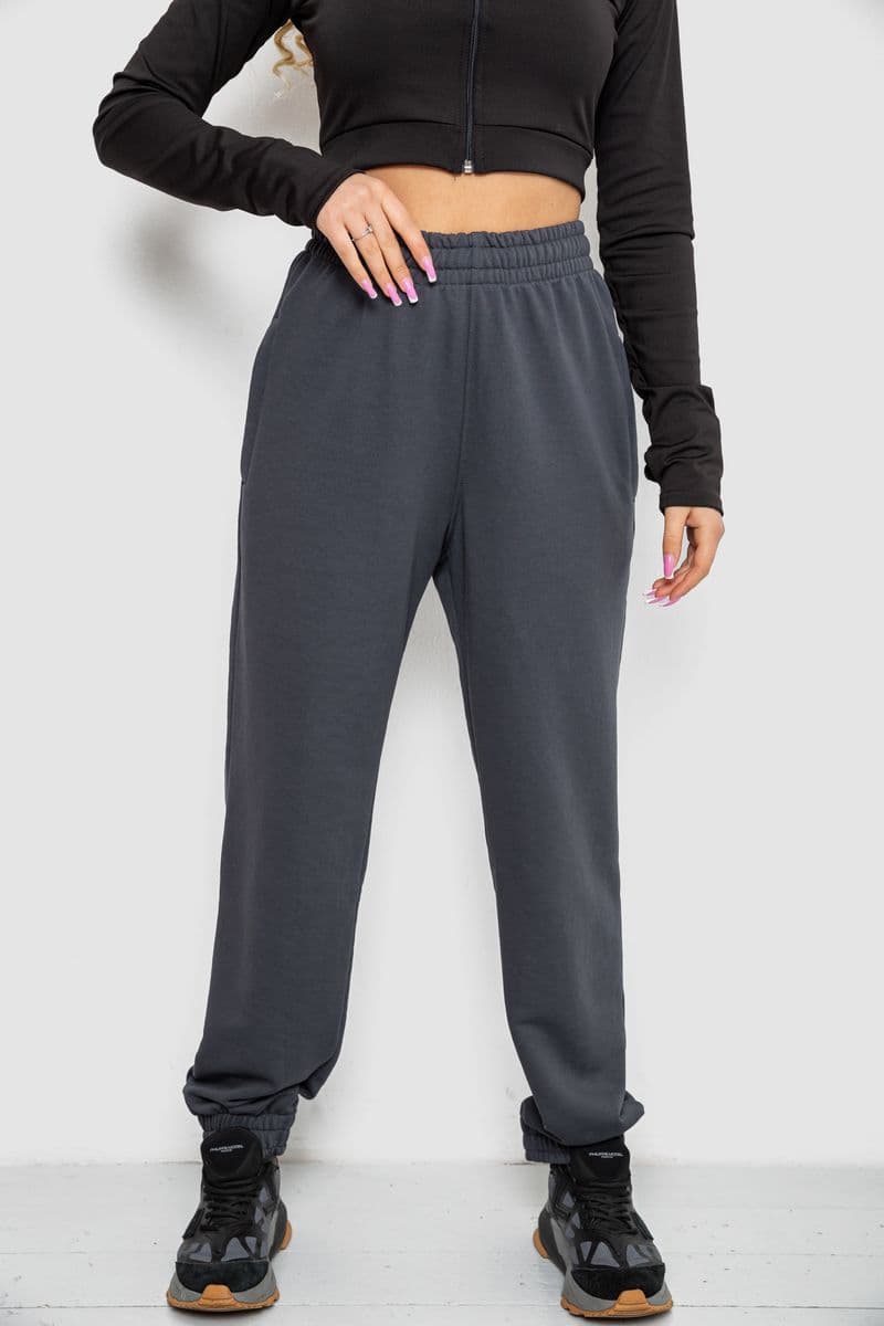 Спортивні штани жіночі демісезонні, колір темно-сірий, 102R415 - зображення 1