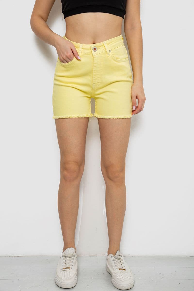 Шорти жіночі джинсові, колір жовтий, 182R1491 - зображення 1