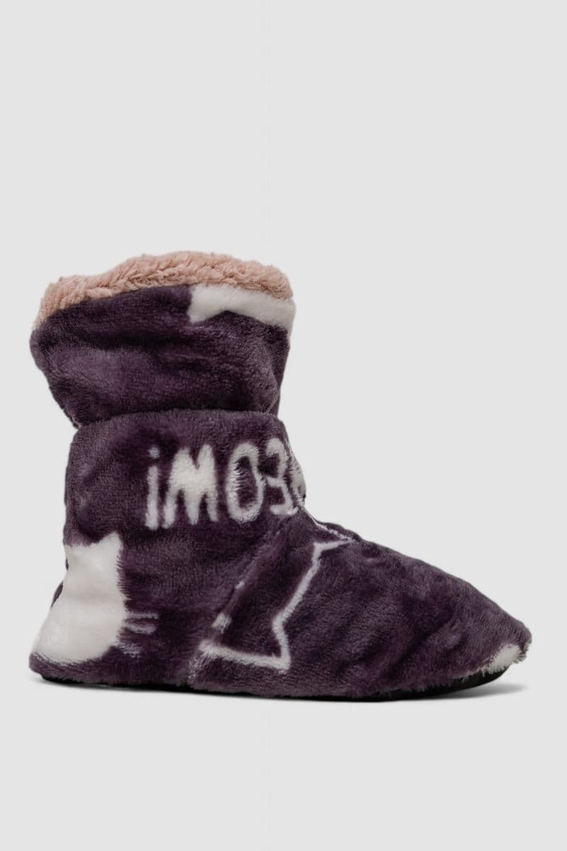 Тапочки-чобітки домашні плюшеві для дітей, колір сіро-білий, 102R1003 - зображення 1