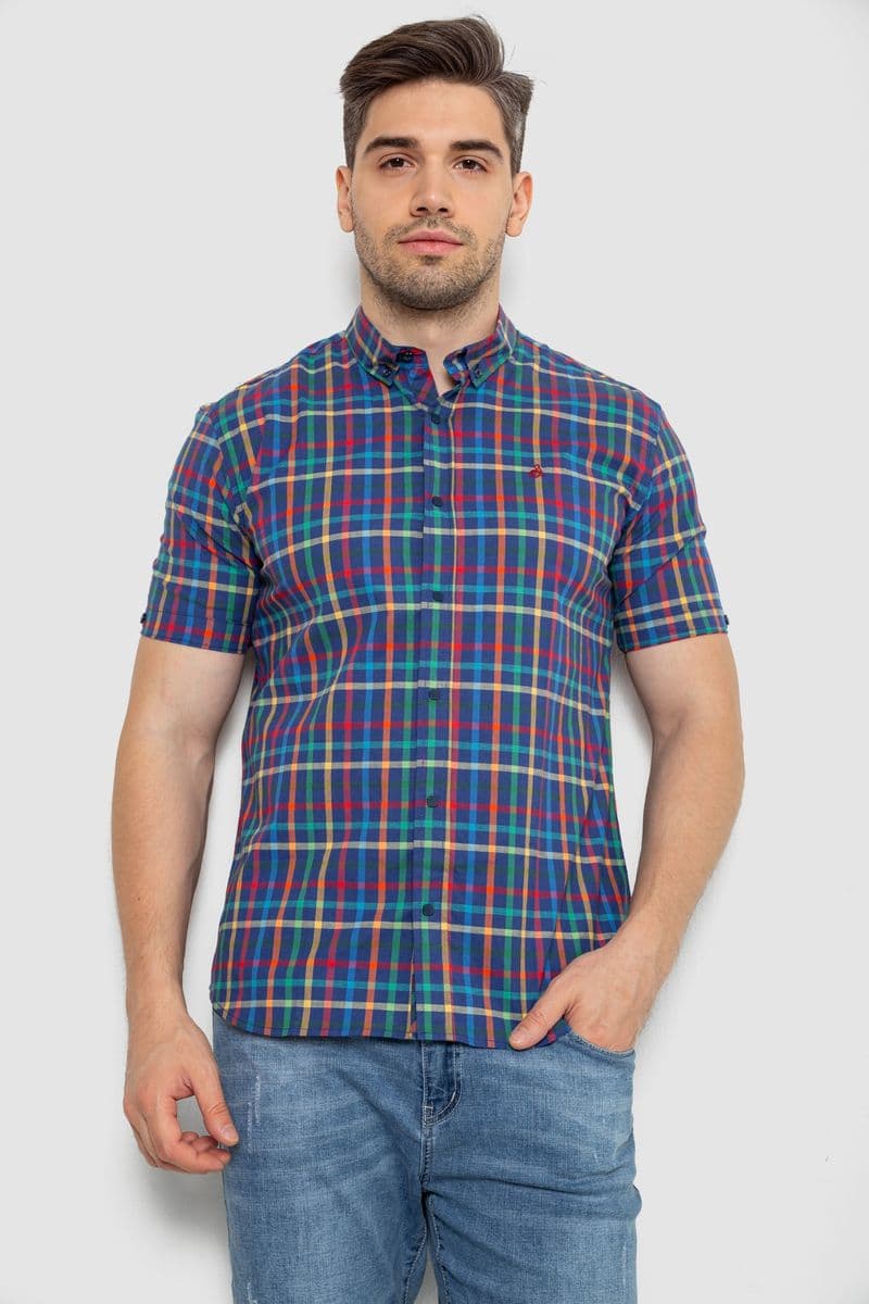 Сорочка чоловіча в клітку, колір різноколір, 214R831 - зображення 1