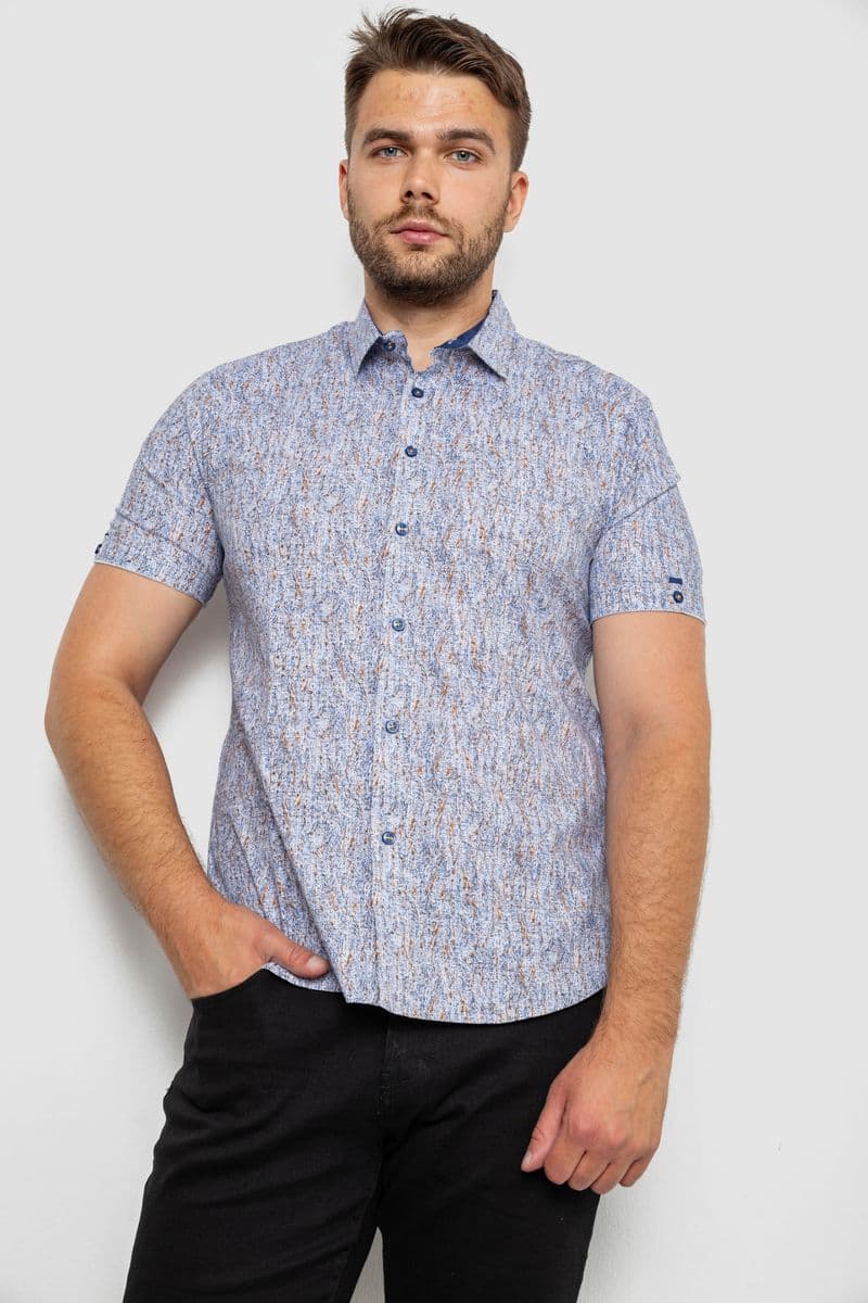 Сорочка чоловіча з принтом, колір сірий, 214R6917-8 - зображення 1