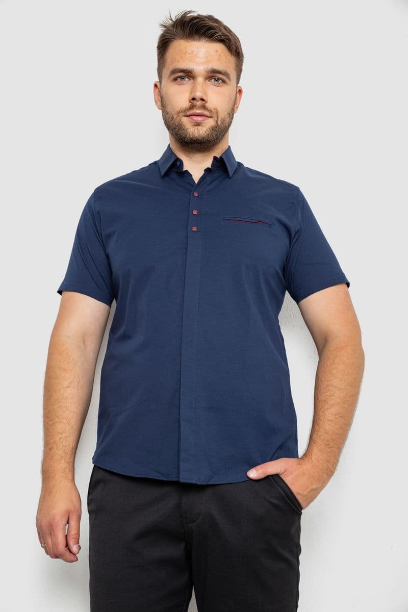Сорочка чоловіча, колір темно-синій, 214R7326-1 - зображення 1