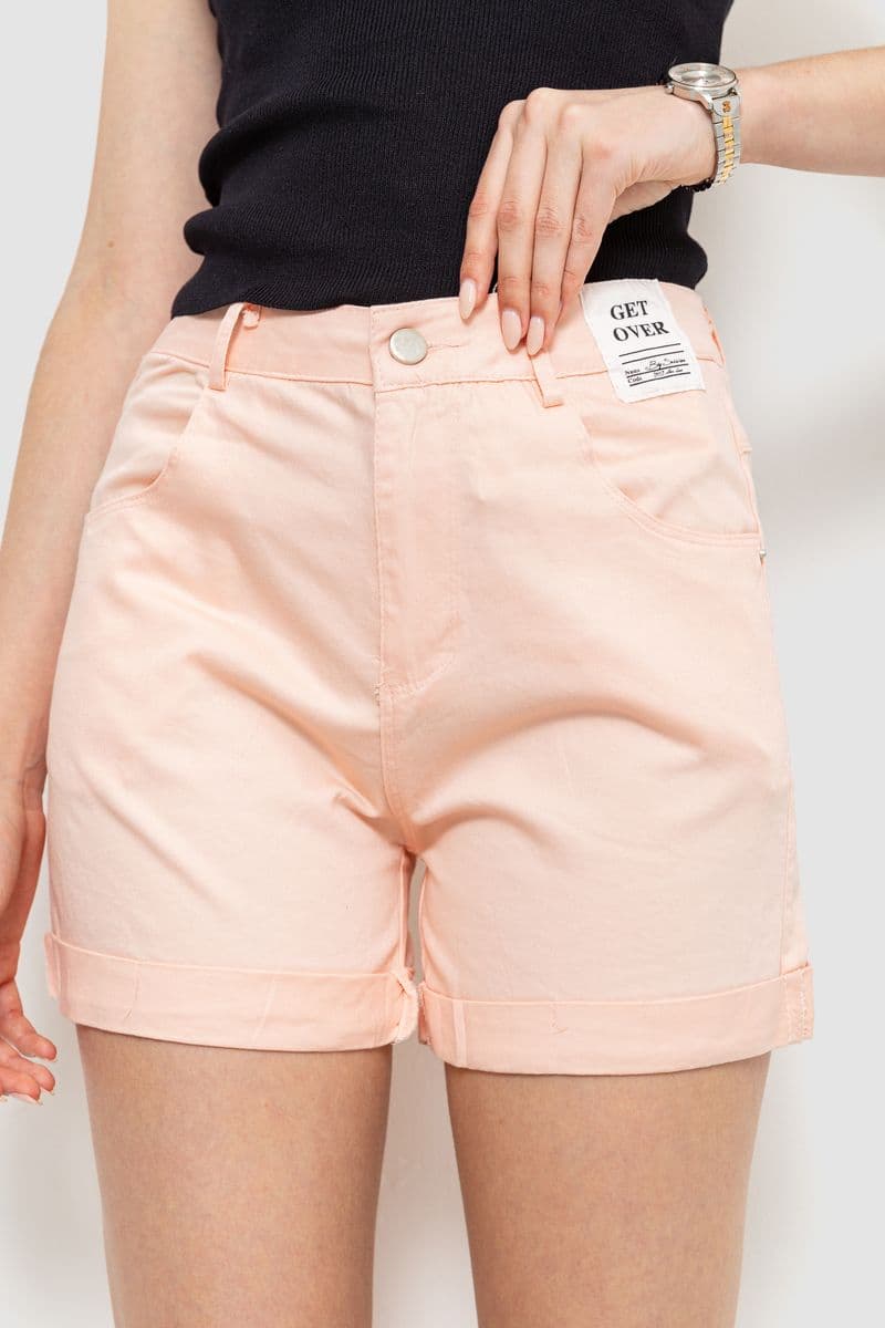 Шорти жіночі стрейчові, колір світло-персиковий, 214R653 - зображення 1