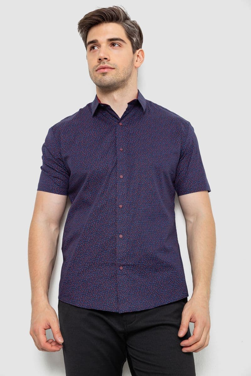 Сорочка чоловіча з принтом, колір синій, 214R7339 - зображення 1