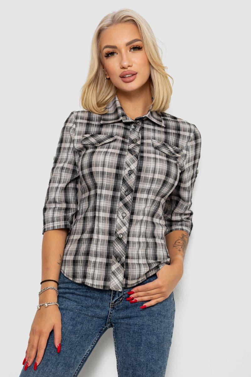 Сорочка жіноча, колір сірий, 230R063-25 - зображення 1