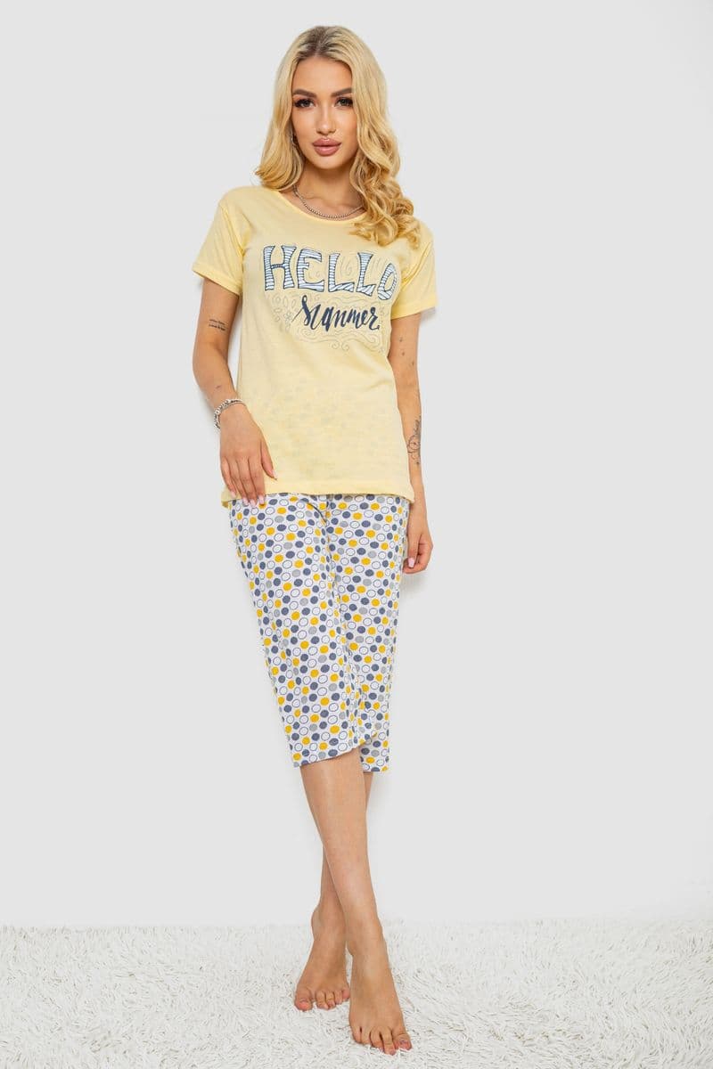 Піжама жіноча, колір жовтий, 243R2495 - зображення 1