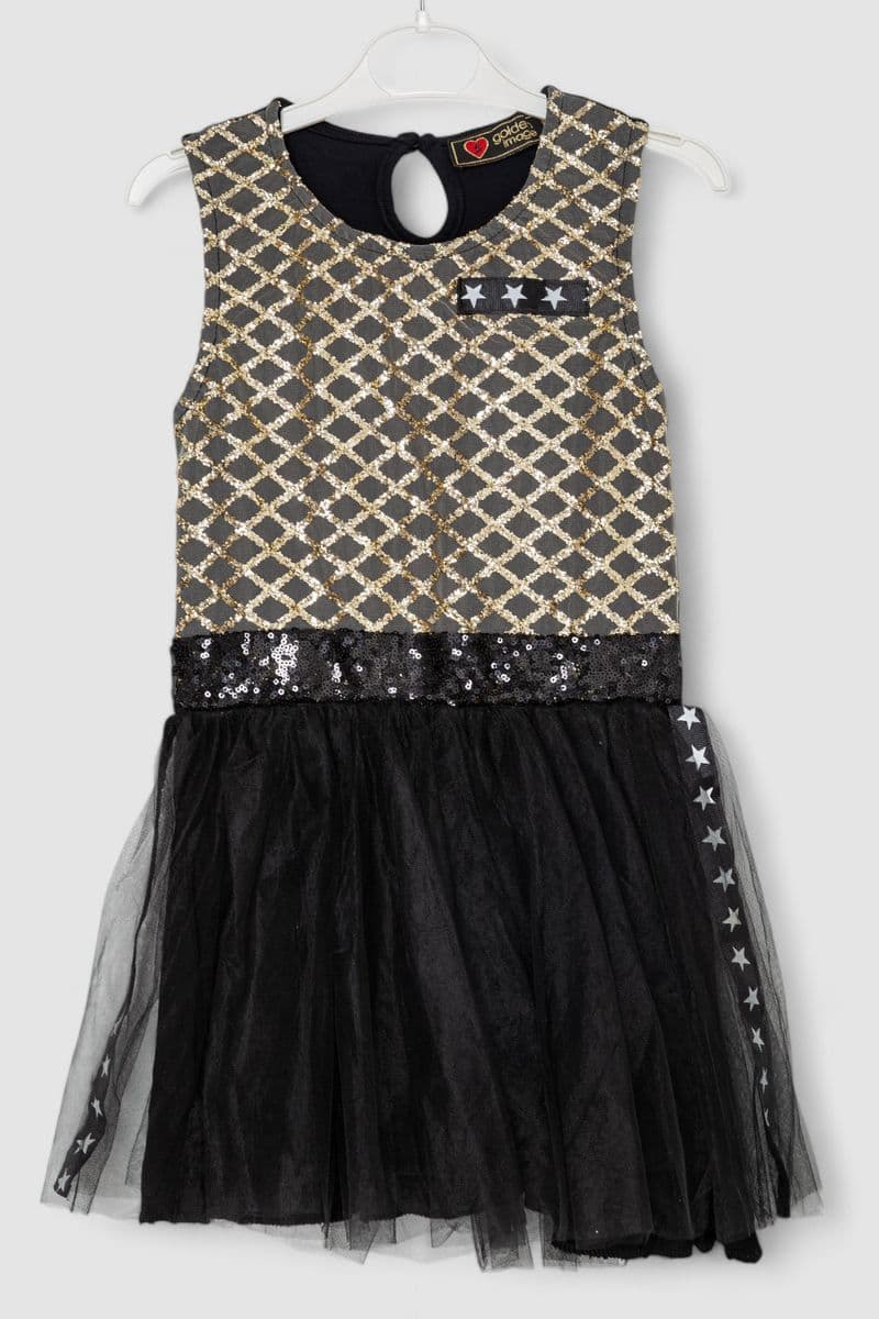 Сукня для дівчаток ошатна, колір чорно-золотий, 247R330 - зображення 1