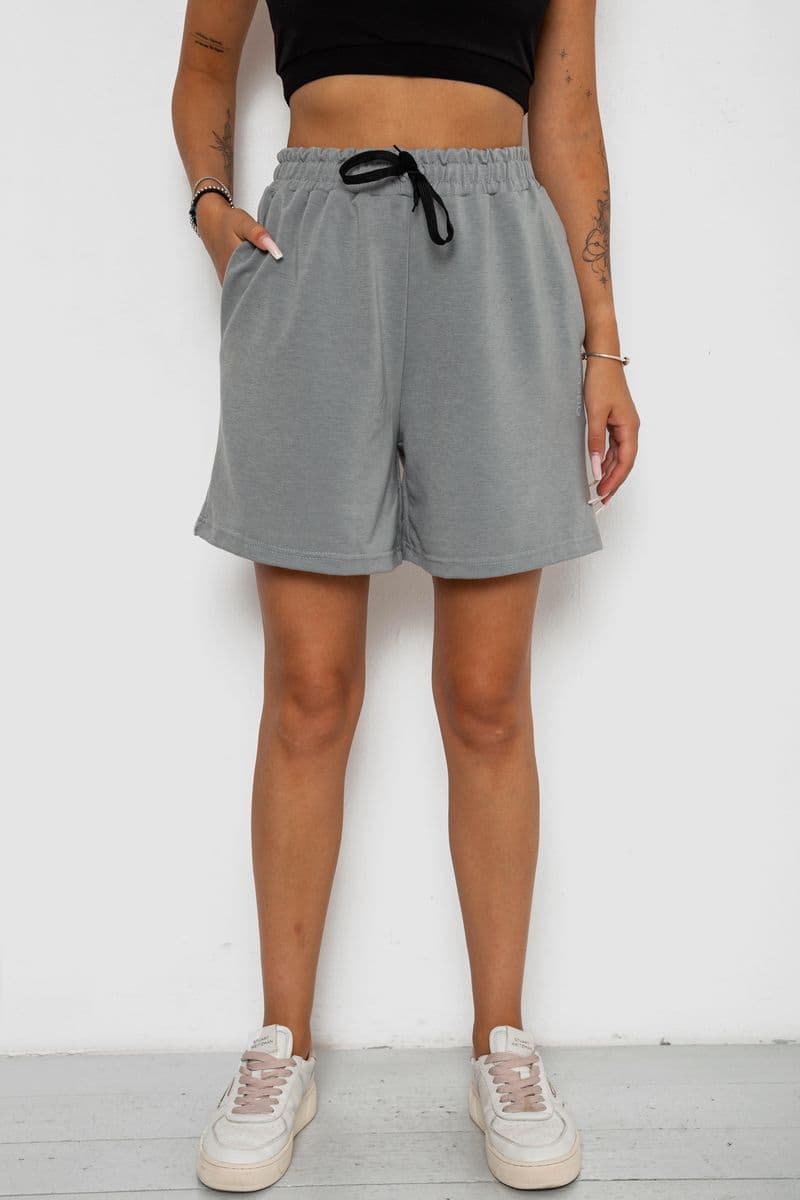 Шорти жіночі з принтом, колір сірий, 238R130 - зображення 1