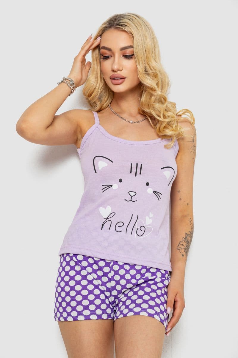 Піжама жіноча, колір бузковий, 243R50703 - зображення 1