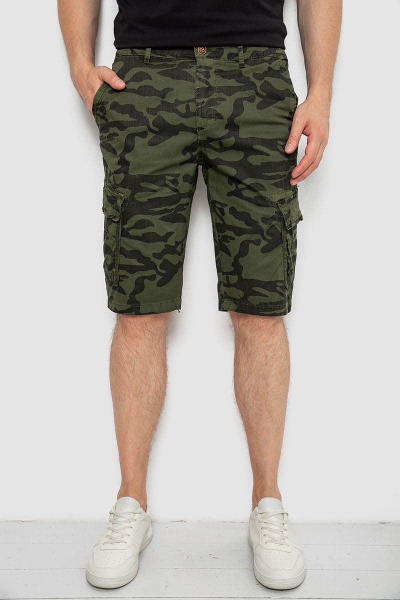 Шорти чоловічі мілітарі, колір зелений, 244R108-10 - зображення 1