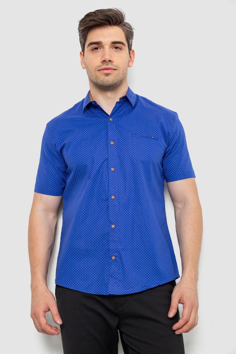 Сорочка чоловіча з принтом, колір електрик, 214R7329 - зображення 1