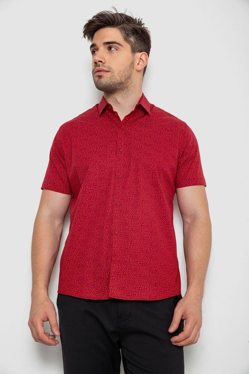 Сорочка чоловіча з принтом, колір червоний, 214R7339-1 - зображення 1