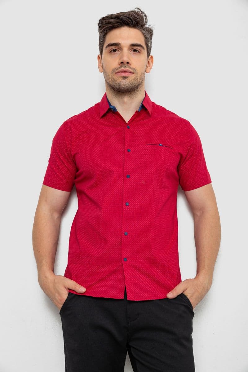 Сорочка чоловіча з принтом, колір червоний, 214R7143-1 - зображення 1