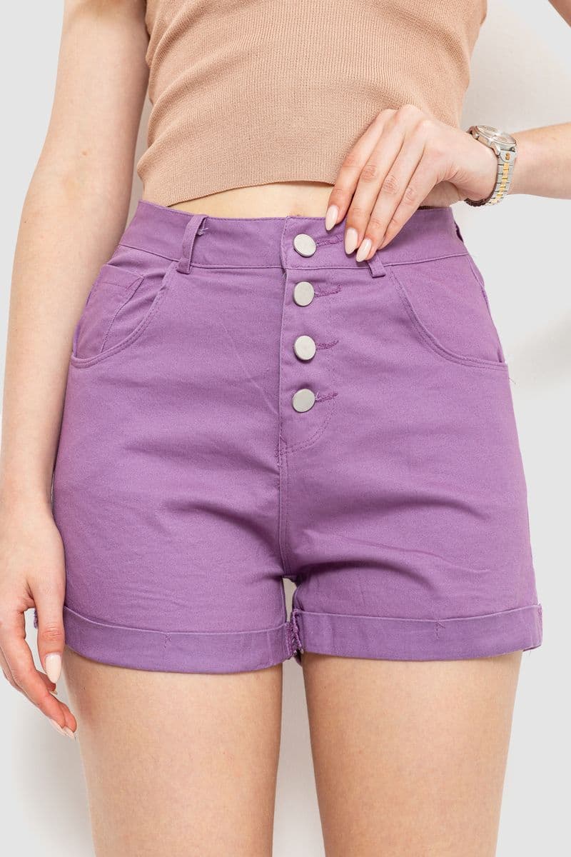 Шорти жіночі стрейчові, колір світло-фіолетовий, 214R655 - зображення 1