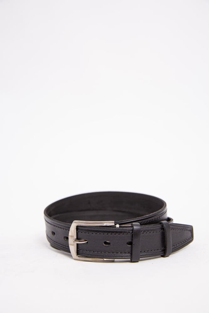 Чоловічий ремінь з еко-шкіри, чорного кольору, 196RL35U1W71 - зображення 1