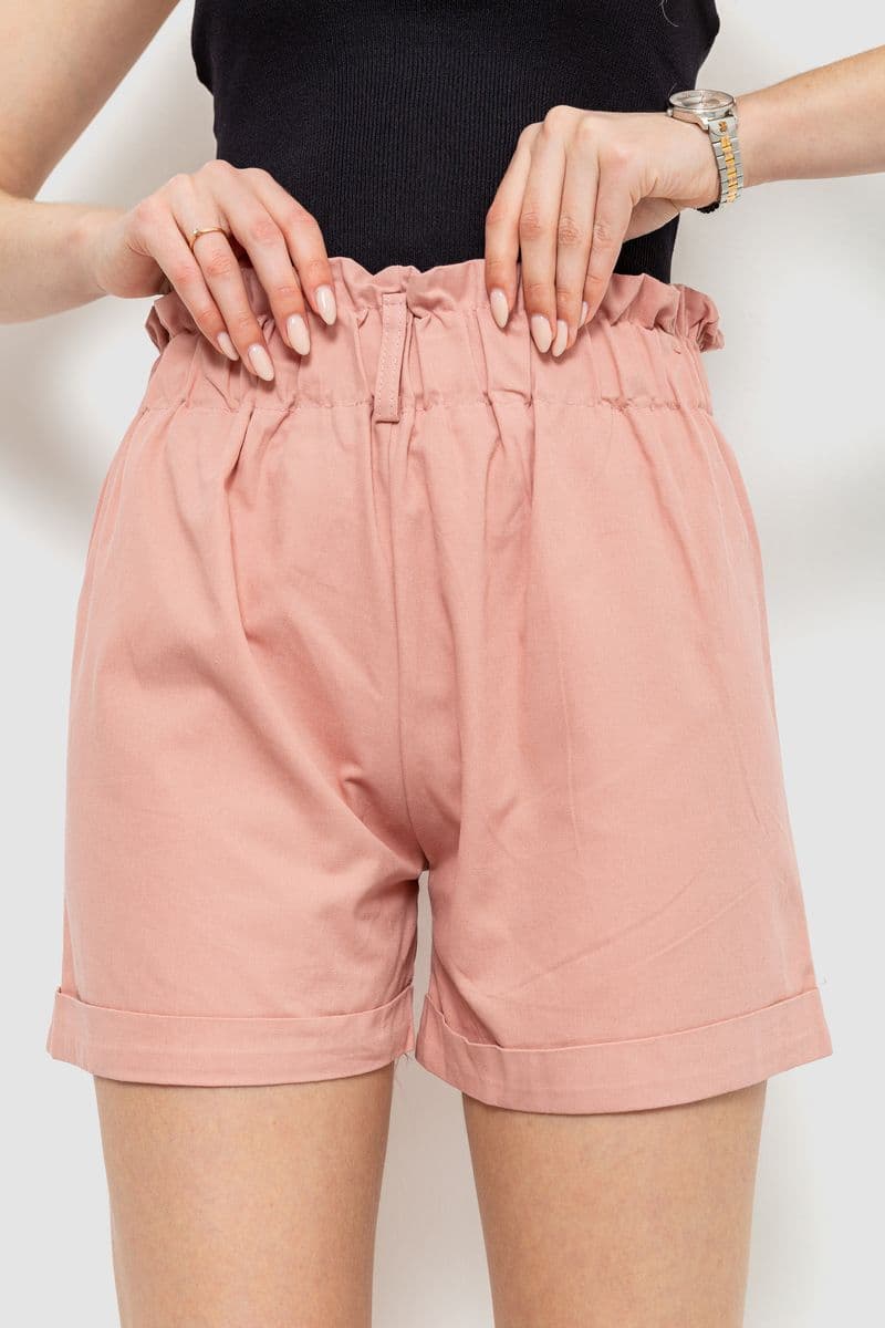 Шорти жіночі класичні з манжетом, колір пудровий, 214R833 - зображення 1