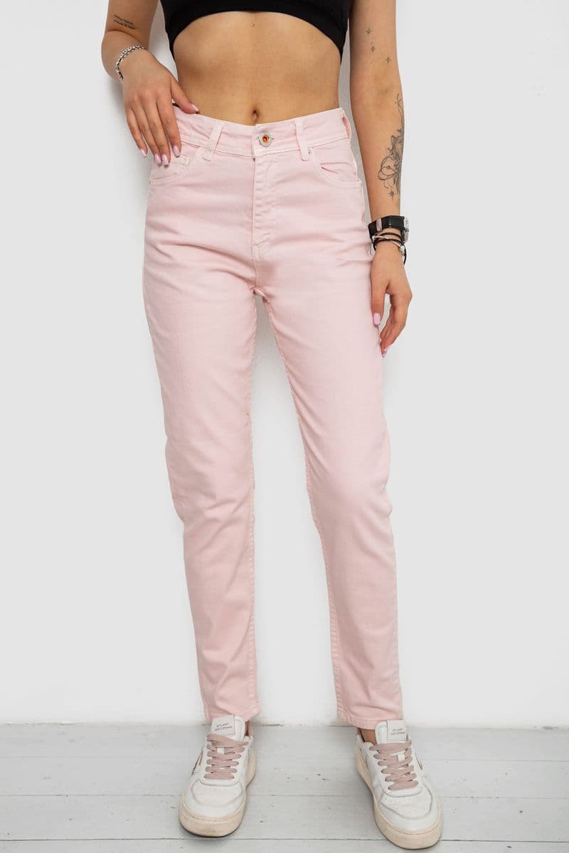 Джинси жіночі Mom's, колір пудровий, 182R1471 - зображення 1