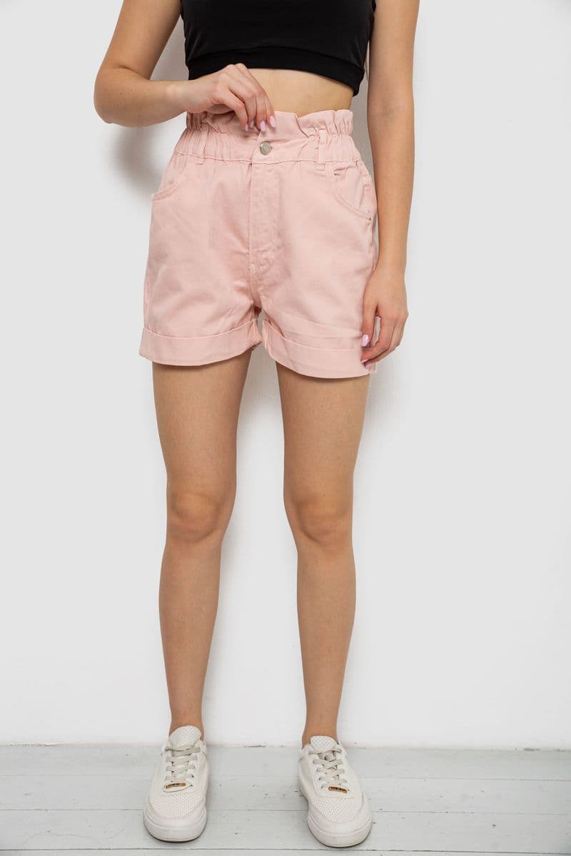 Шорти жіночі джинсові, колір пудровий, 182R1684 - зображення 1