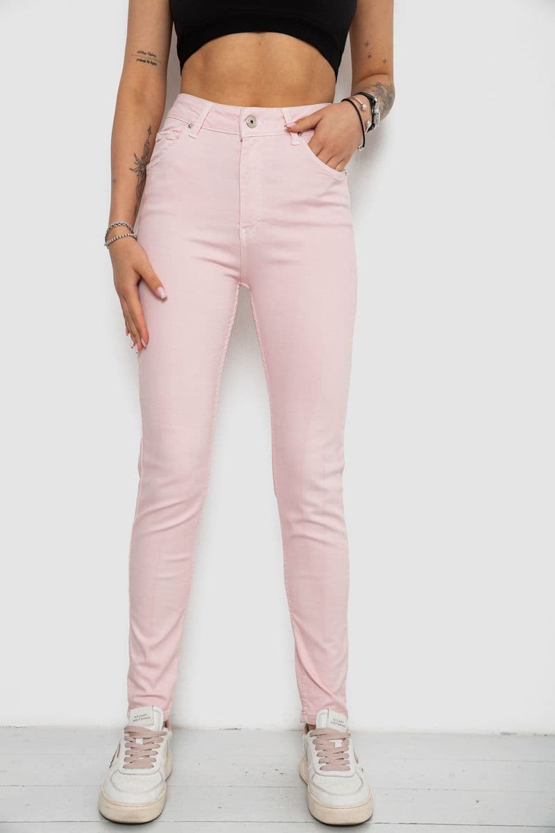 Джинси жіночі, колір пудровий, 182R1329 - зображення 1