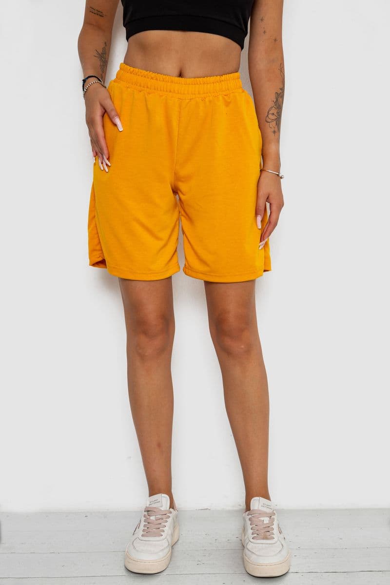 Шорти жіночі однотонні, колір жовтий, 238R57820 - зображення 1