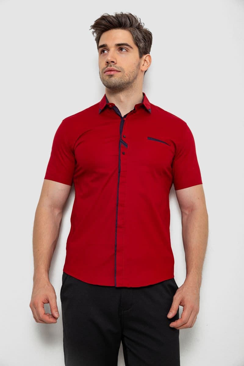 Сорочка чоловіча, колір бордовий, 214R7007 - зображення 1