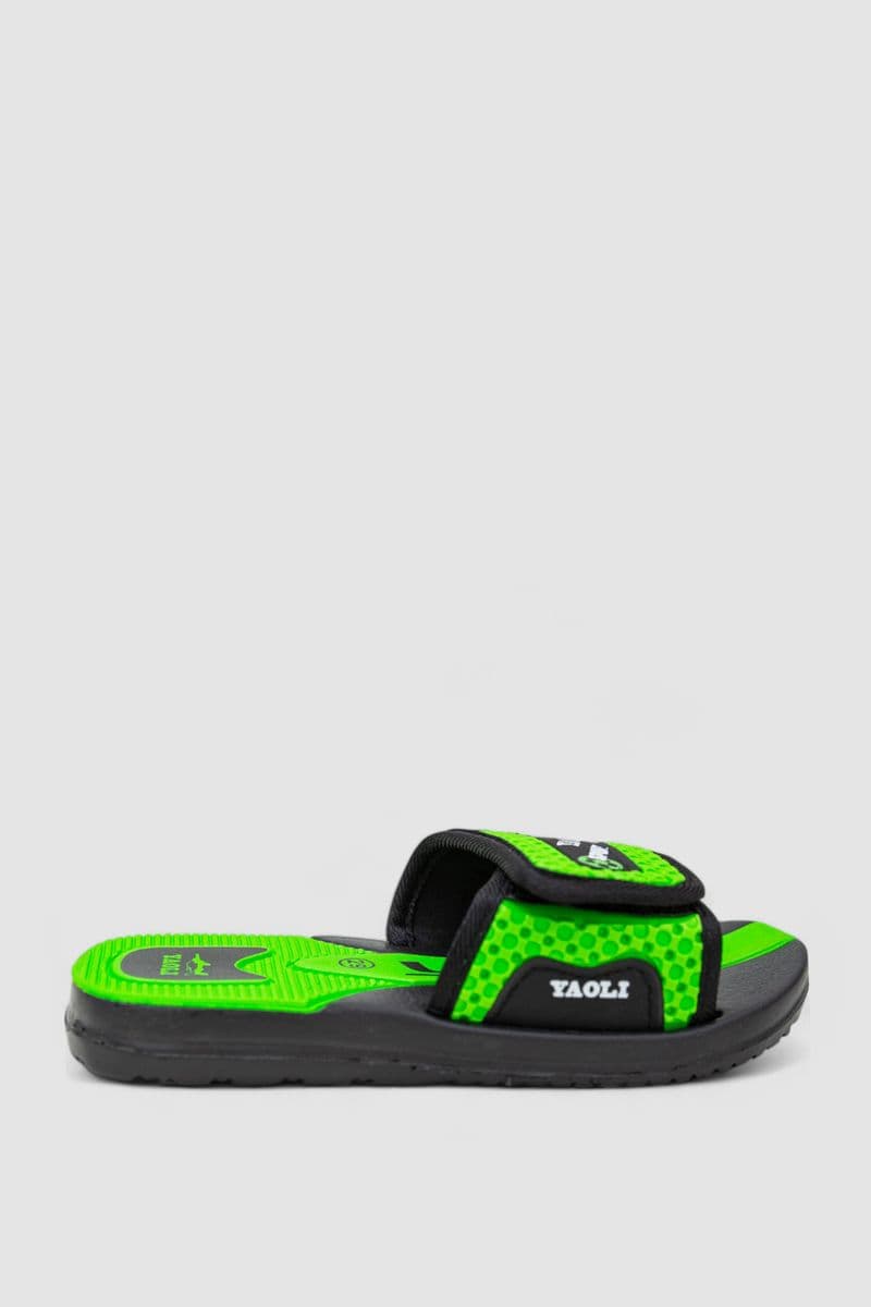 Шльопанці гумові для хлопчиків, колір чорно-салатовий, 243R9001C-16 - зображення 1