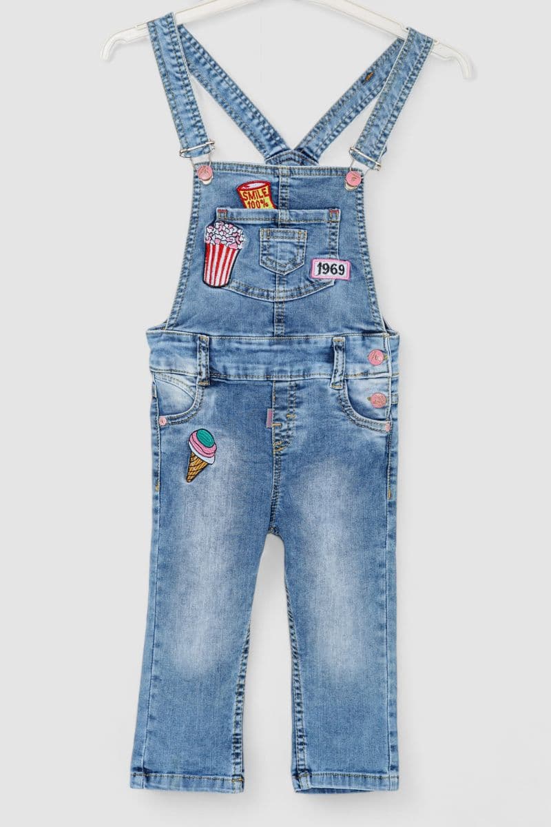 Комбінезон-шорти для дівчаток, колір синій, 247R4602 - зображення 1