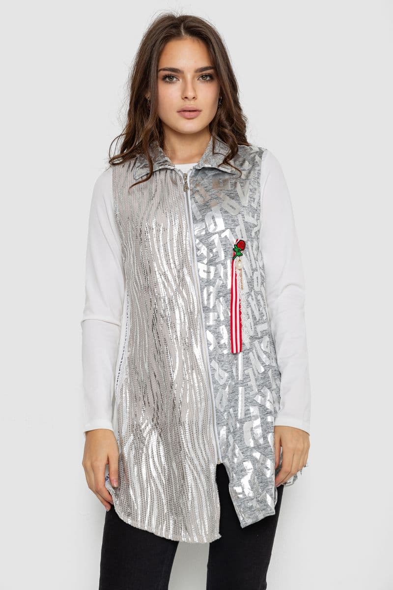 Сукня на блискавці в комплекті з лонгслівом, колір сірий, 247R16959 - зображення 1