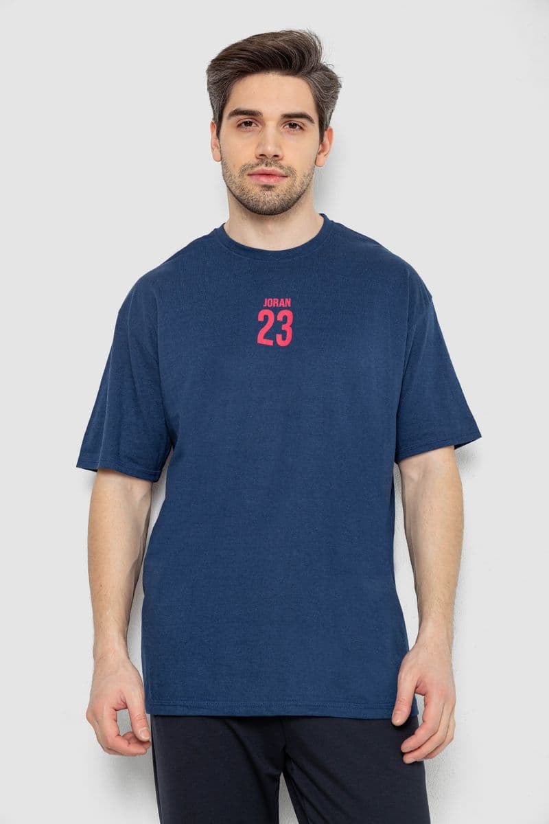 Футболка чоловіча з принтом, колір синій, 244R7024 - зображення 1