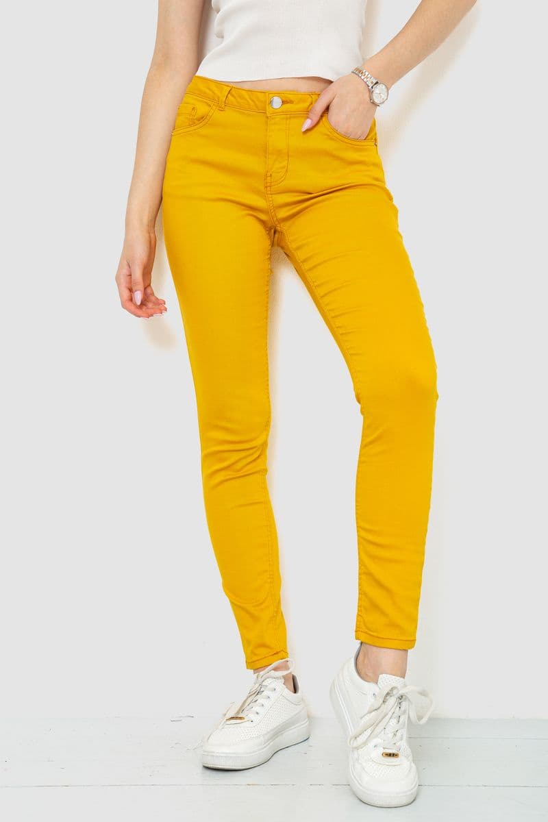 Джинси жіночі, колір гірчичний, 244R183 - зображення 1