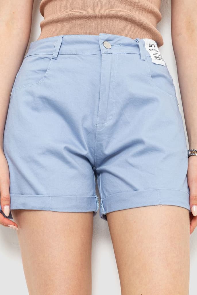 Шорти жіночі стрейчові, колір джинс, 214R653 - зображення 1