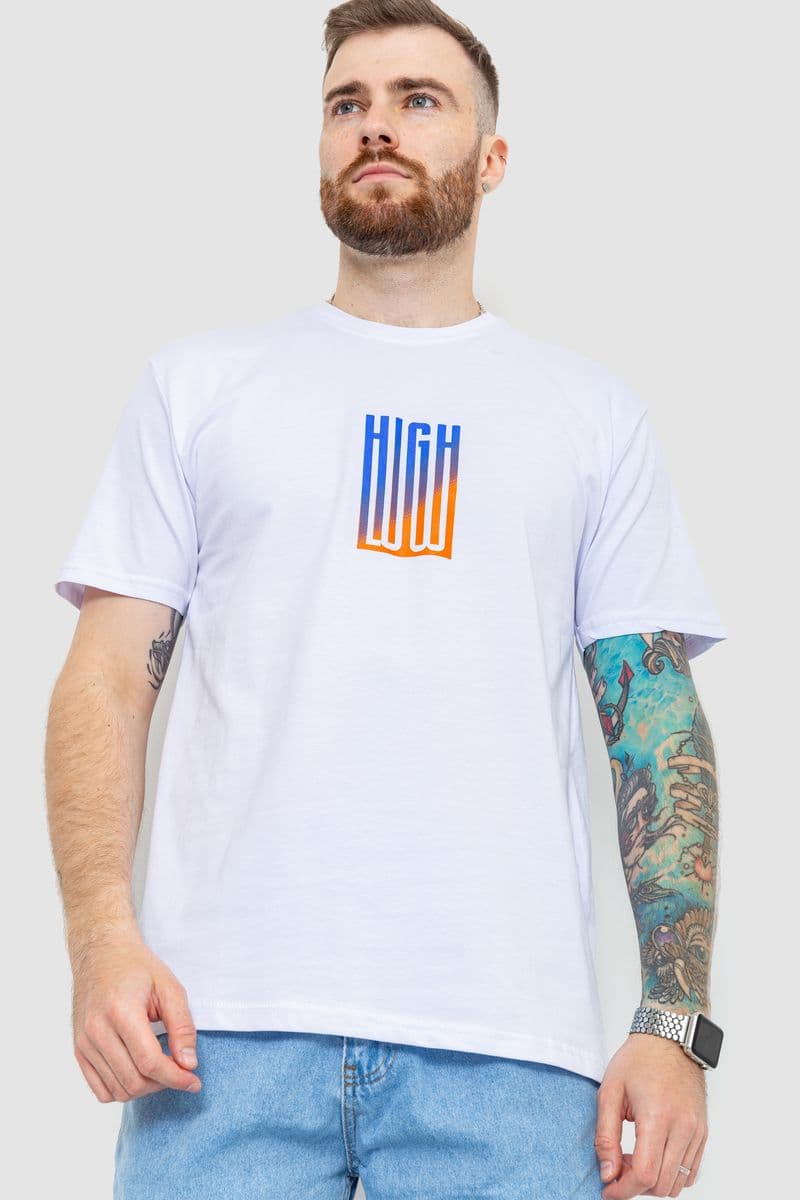 Футболка чоловіча батал, колір білий, 208R018 - зображення 1